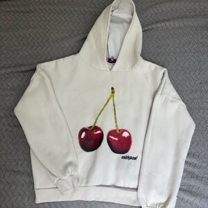Edikted cream/ivory cherry hoodie